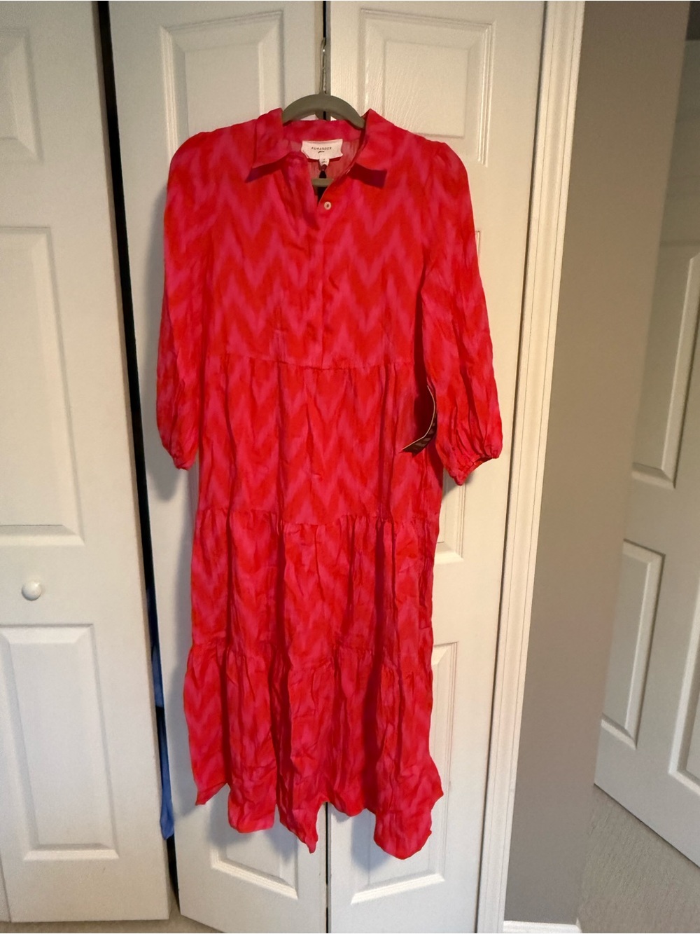 Tuckernuck Red and Pink Mabel Tiered Dress
